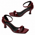 Burgundy Glossy Strap Heel