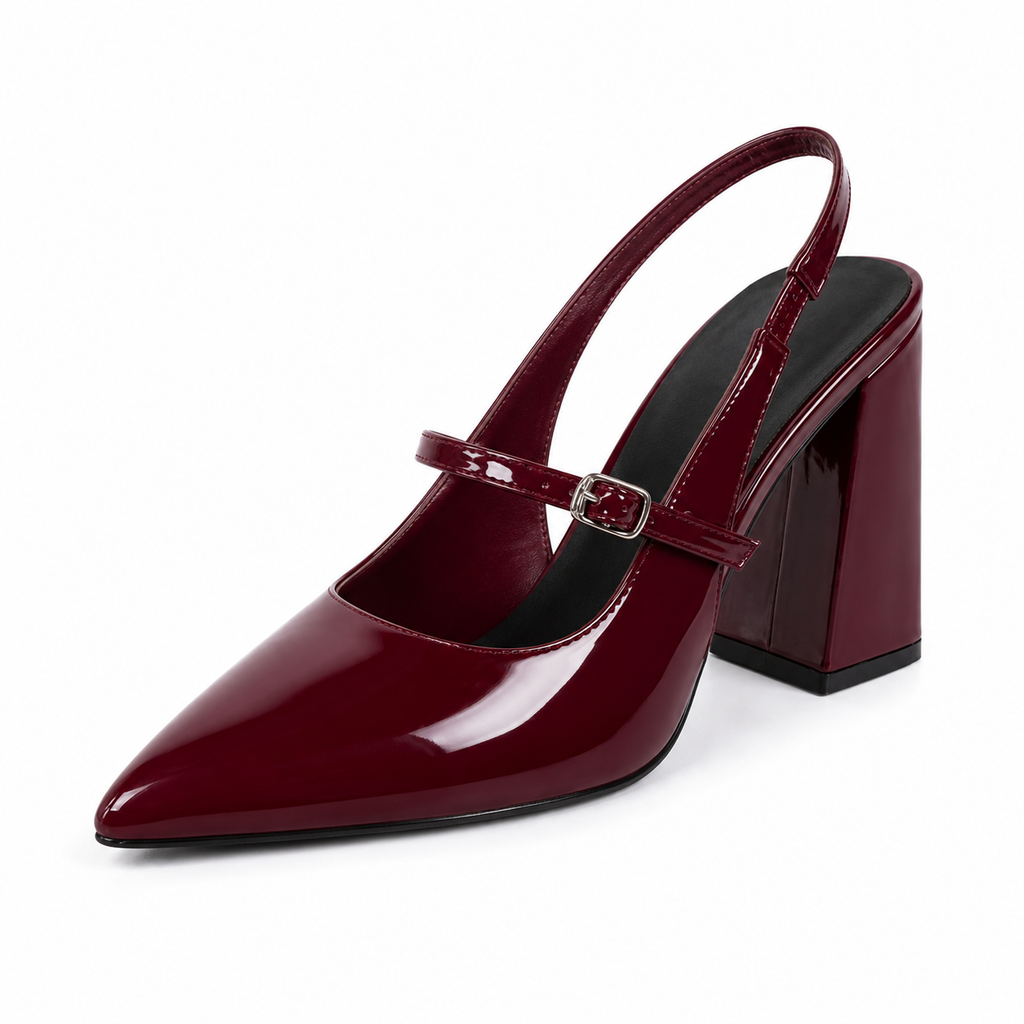 Glossy Burgundy Heels
