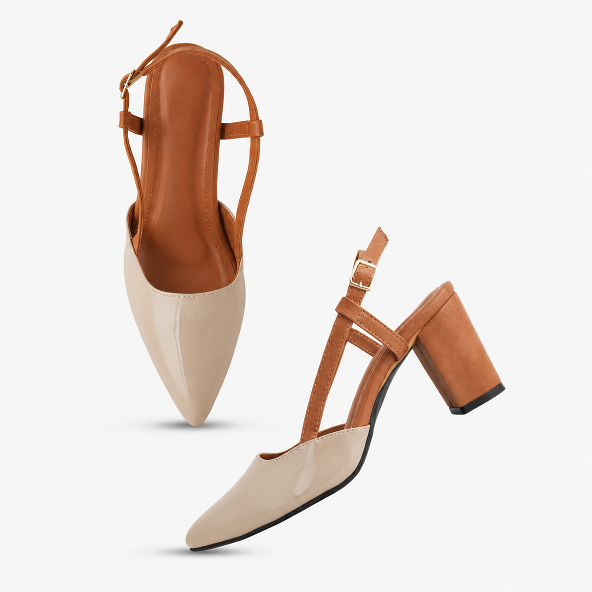 Elegant Patent Block Heel